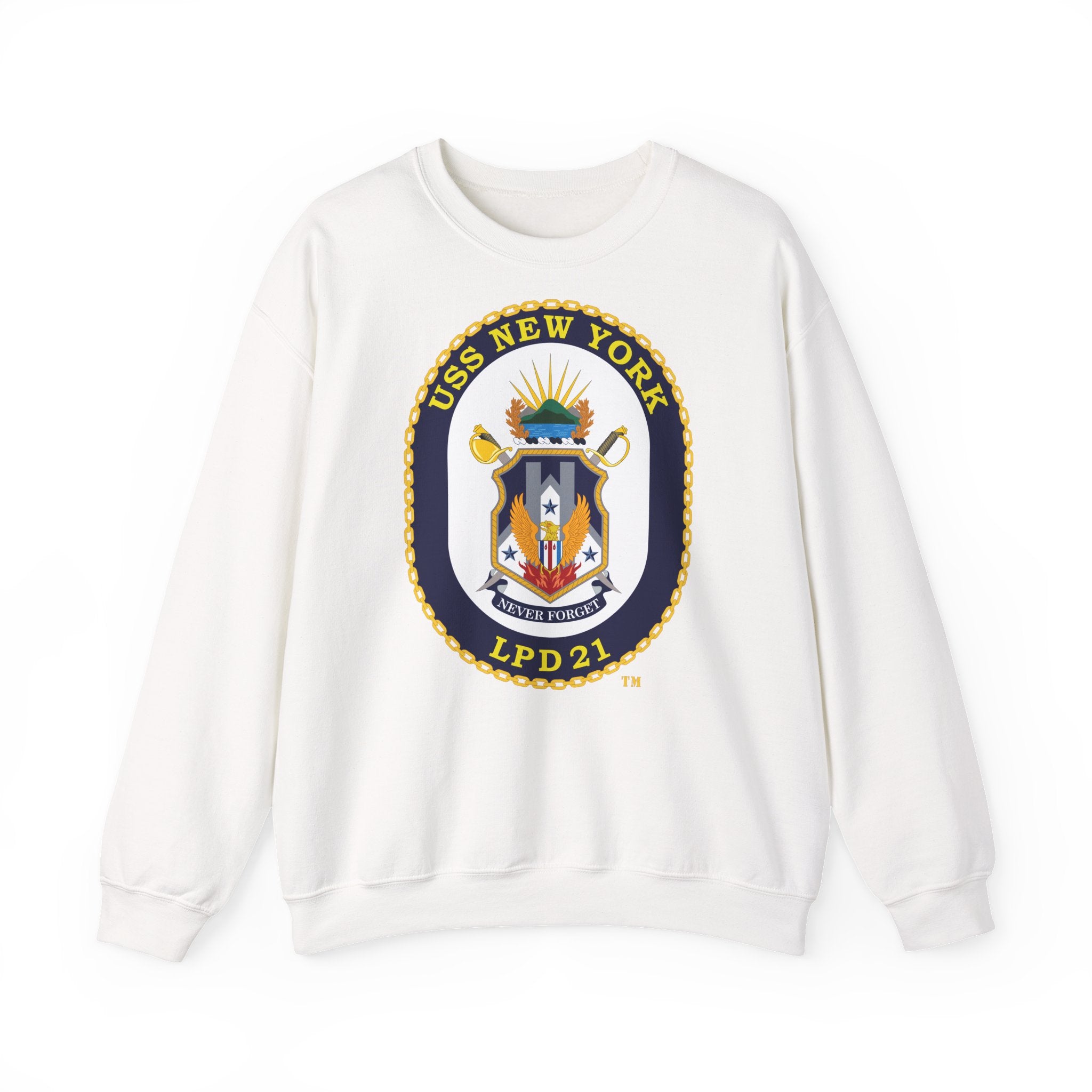 Unisex Heavy Blend™ Crewneck Sweatshirt - Navy - USS New York (LPD-21) wo txt