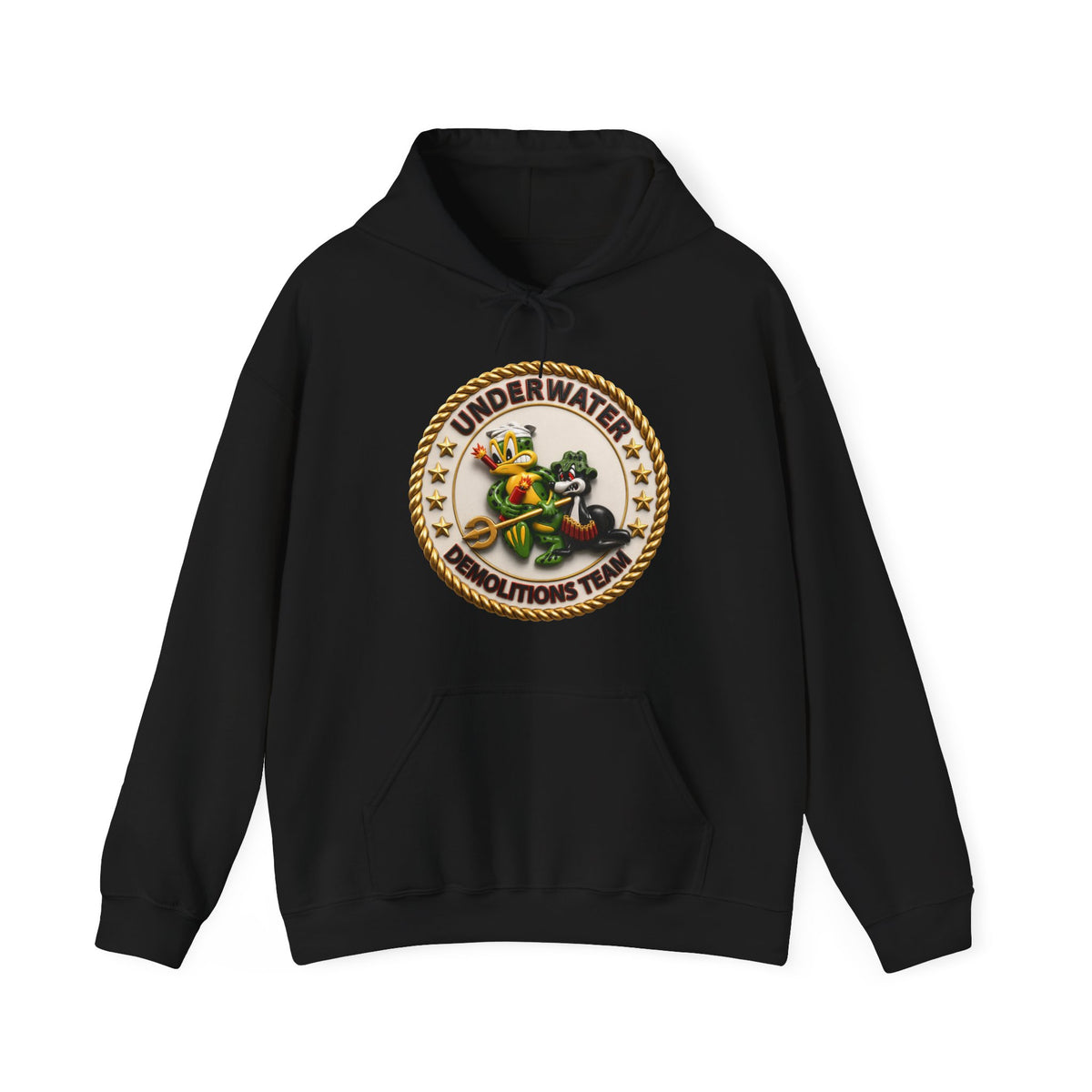 Unisex Heavy Blend™ Hoodies - Navy - SOF - Underwater Demolitions Team - Sammy - Freddie - 3D - Enhanced