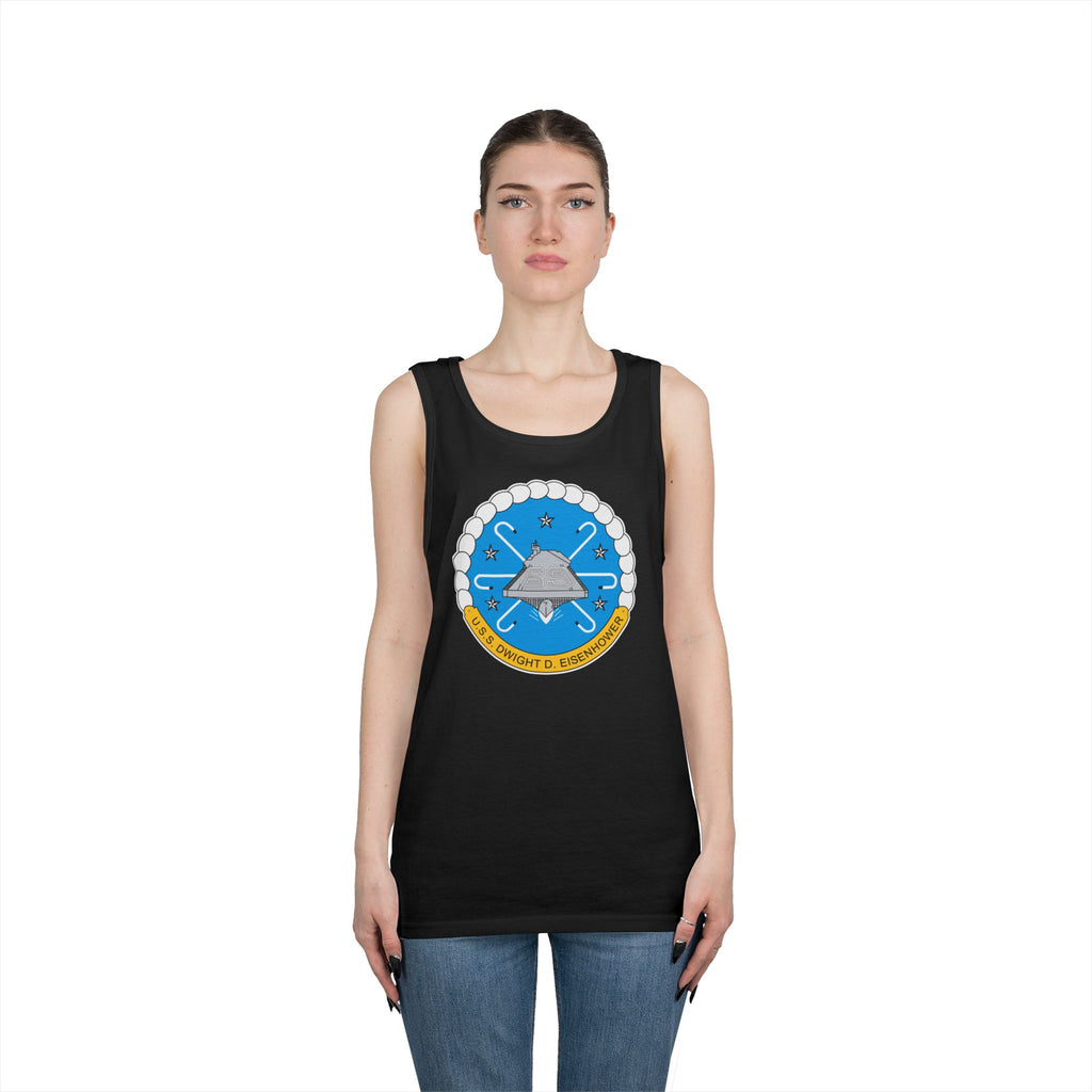 Unisex Heavy Cotton Tank Top - USS Dwight D. Eisenhower (CVN-69) Crest wo Txt