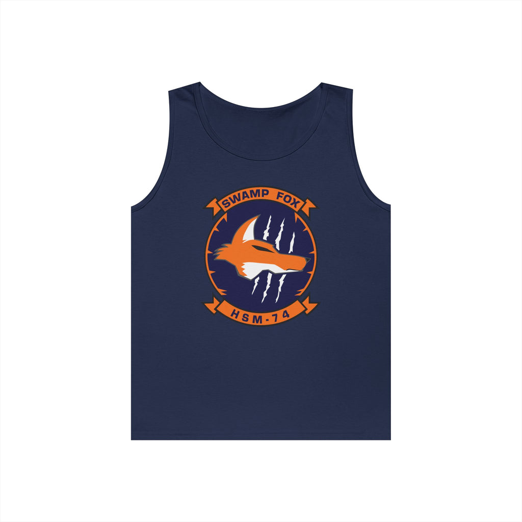 Unisex Heavy Cotton Tank Top - Navy - Helicopter Maritime Strike Seven Four (HSM-74) wo txt