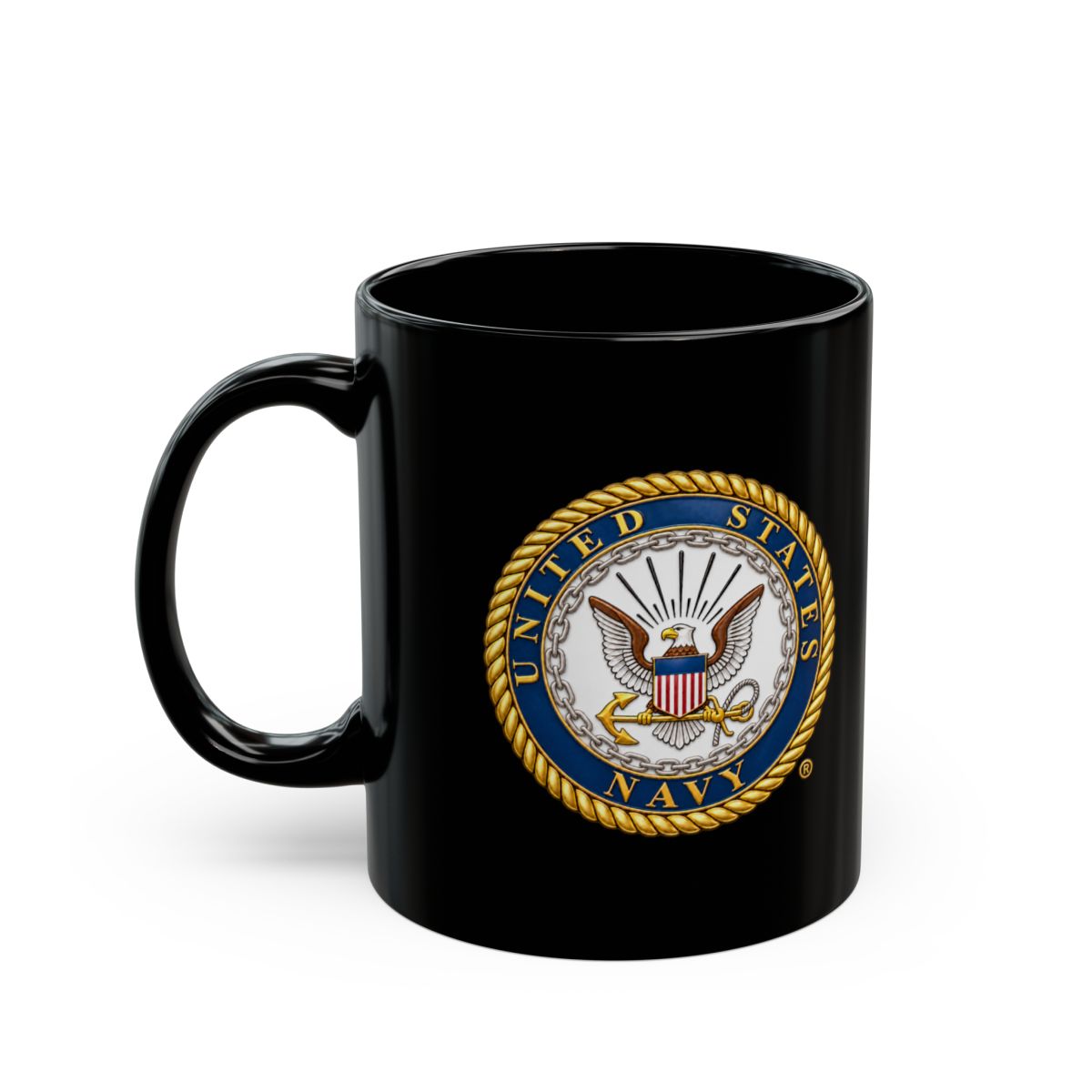Black Mug (11oz, 15oz) - United States Navy Seal - Emblem - 3D - Enhanced