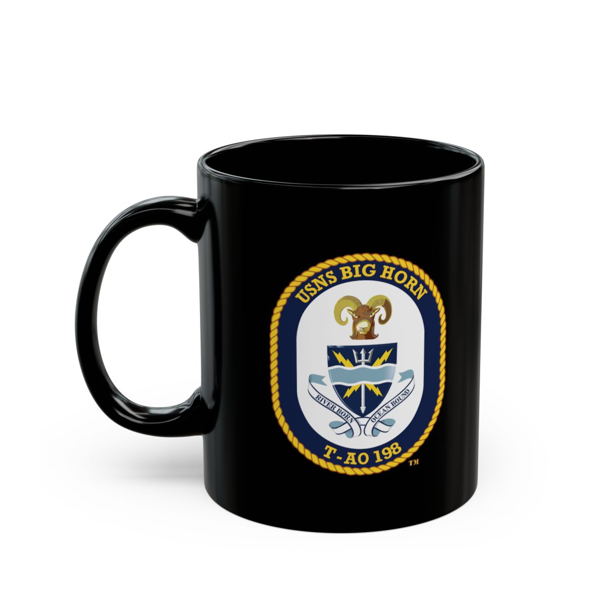 Black Mug (11oz, 15oz) - Navy - USNS Big Horn (T-AO 198) wo txt
