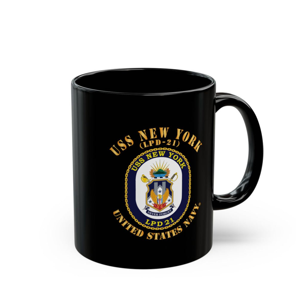 Black Mug (11oz, 15oz) - Navy - USS New York (LPD-21) X 300