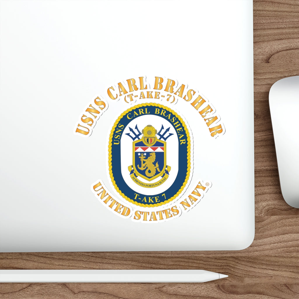 Die-Cut Vinyl Sticker - Navy - USNS Carl Brashear (T-AKE 7) wo txt