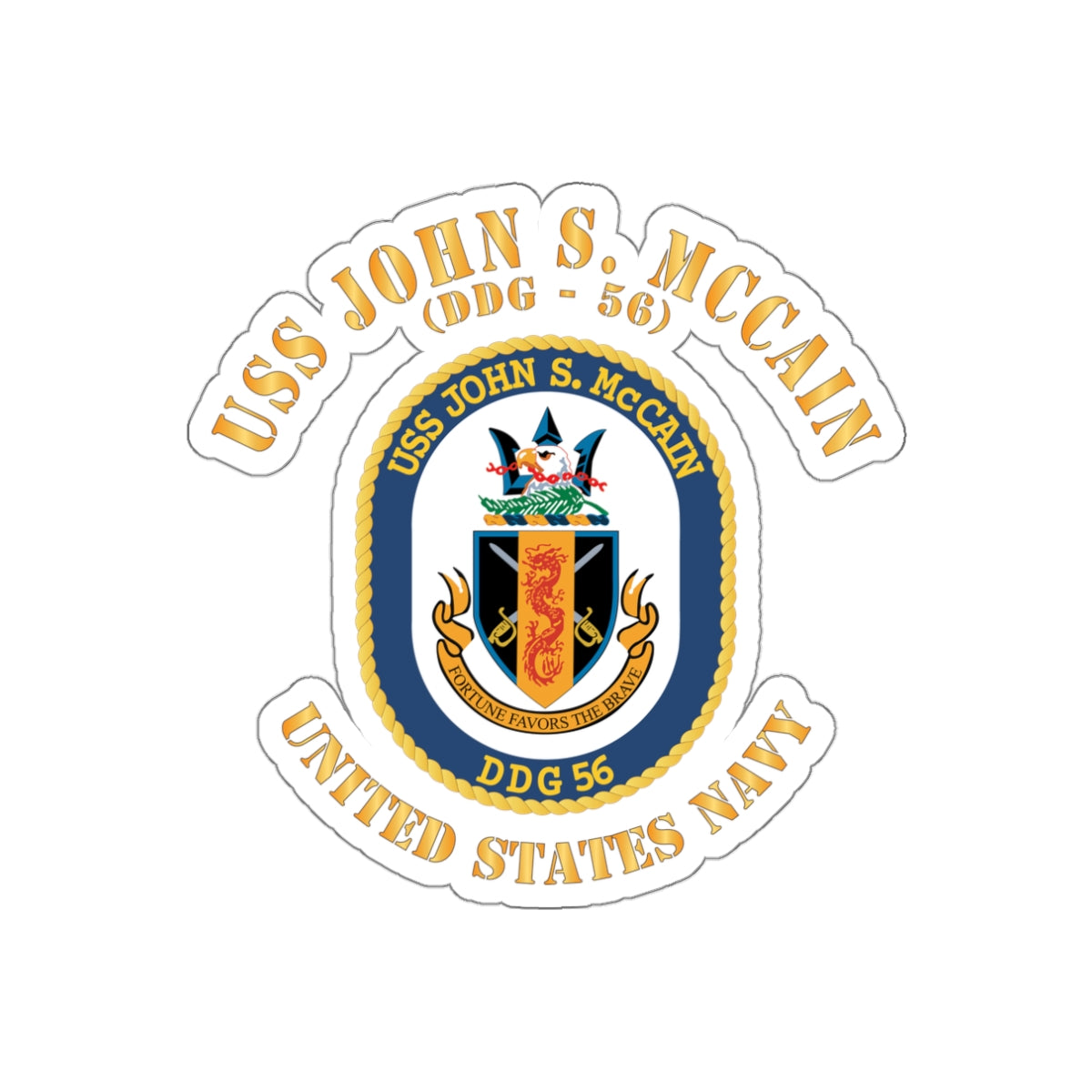 Die-Cut Vinyl Sticker - Navy - USS John S. McCain (DDG-56)