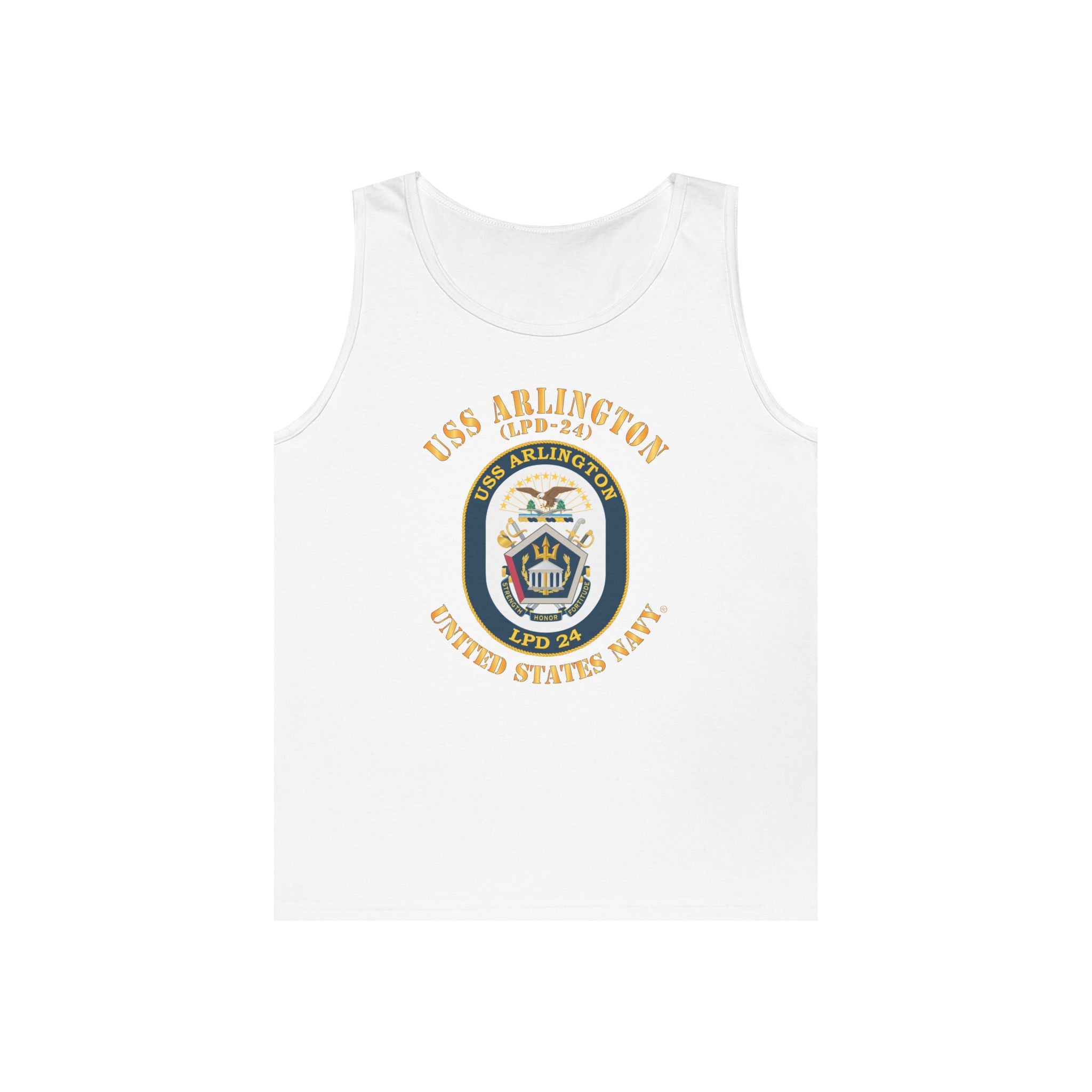 Unisex Heavy Cotton Tank Top - Navy - USS Arlington (LPD-24)