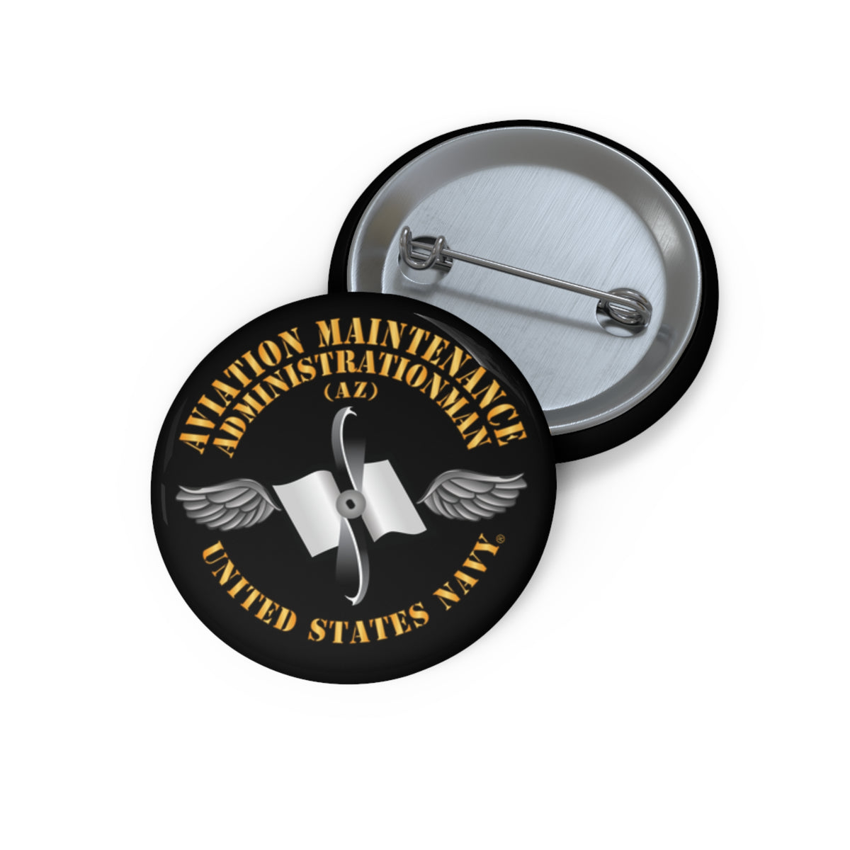 Pin Button - Navy - Rate - Aviation Maintenance Administrationman (AZ)