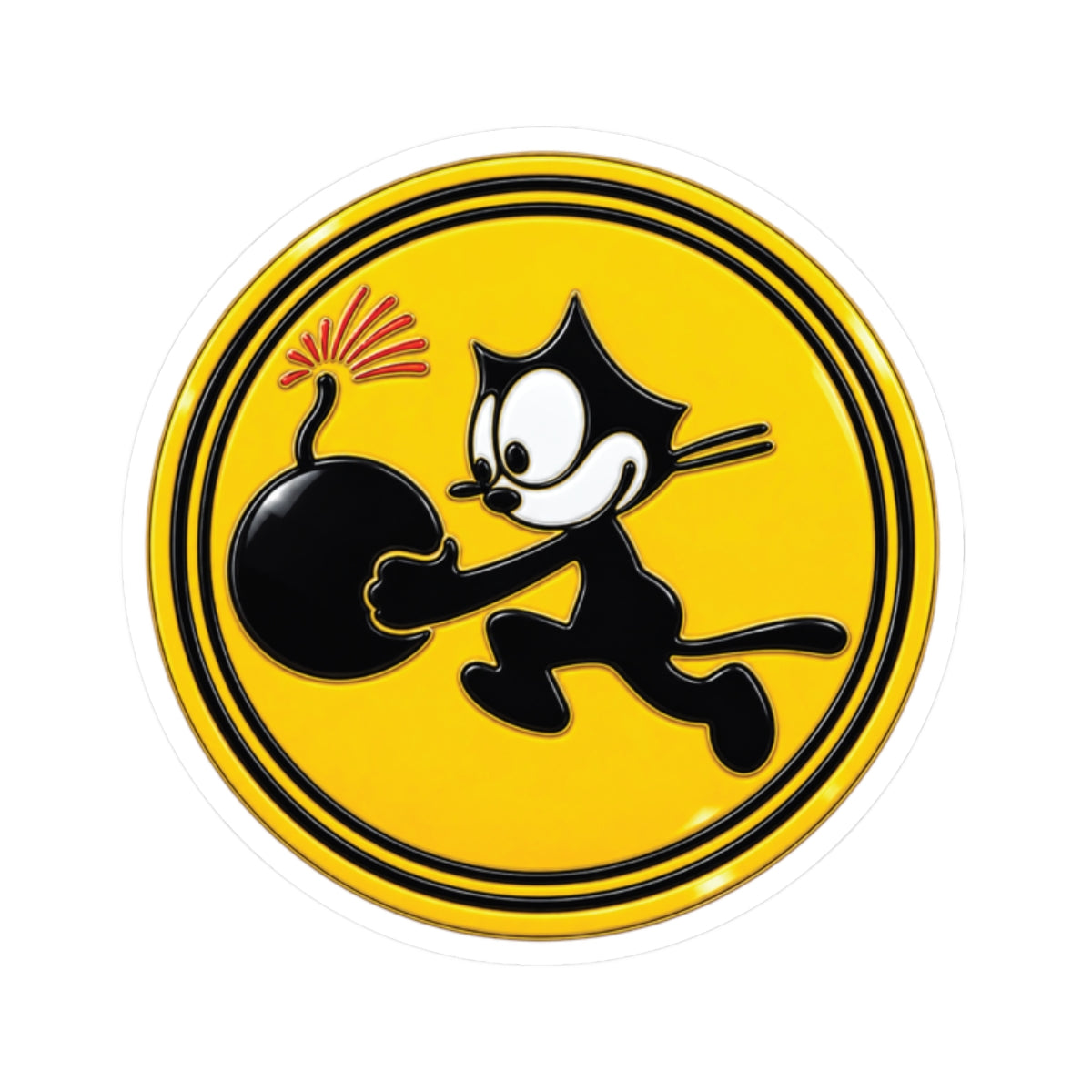 Kiss-Cut Stickers - NAVY - VF - 3 - WWII Felix Insignia - 3D - Enhanced