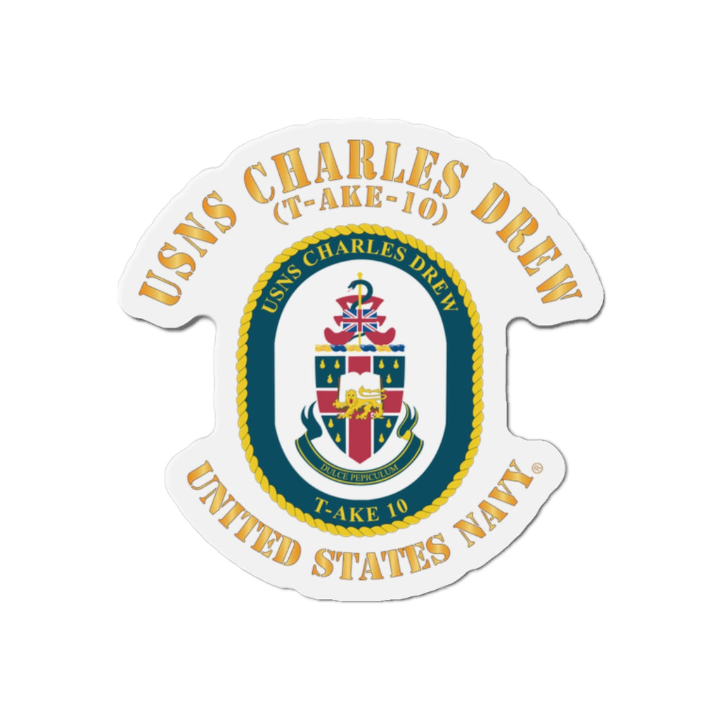 Die-Cut Magnet - Navy - USNS Charles Drew (T-AKE 10)