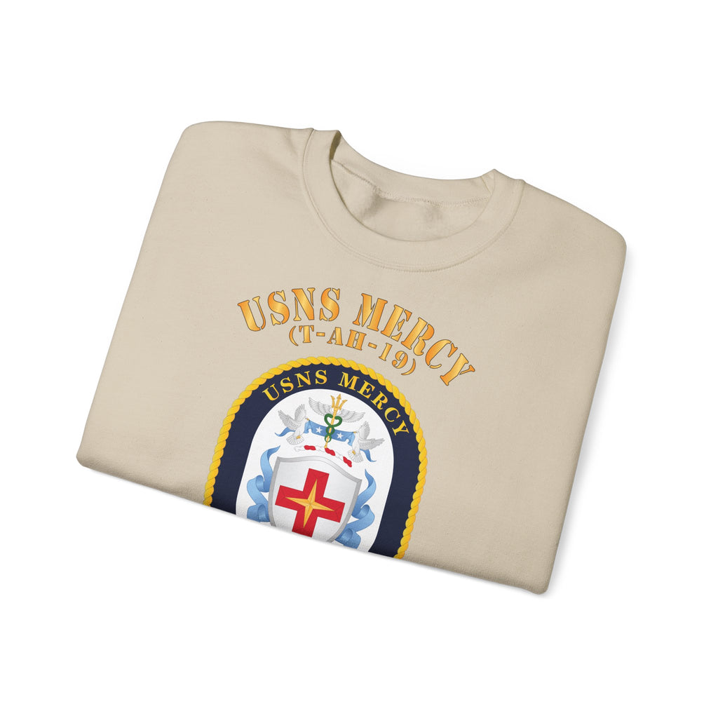 Unisex Heavy Blend™ Crewneck Sweatshirt - Navy - USNS Mercy (T-AH-19)