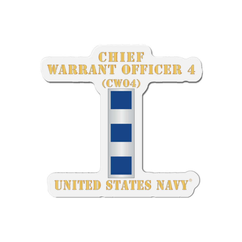 Die-Cut Magnet - Navy - Chief Warrant Officer 4 - CW04