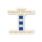 Die-Cut Magnet - Navy - Chief Warrant Officer 4 - CW04