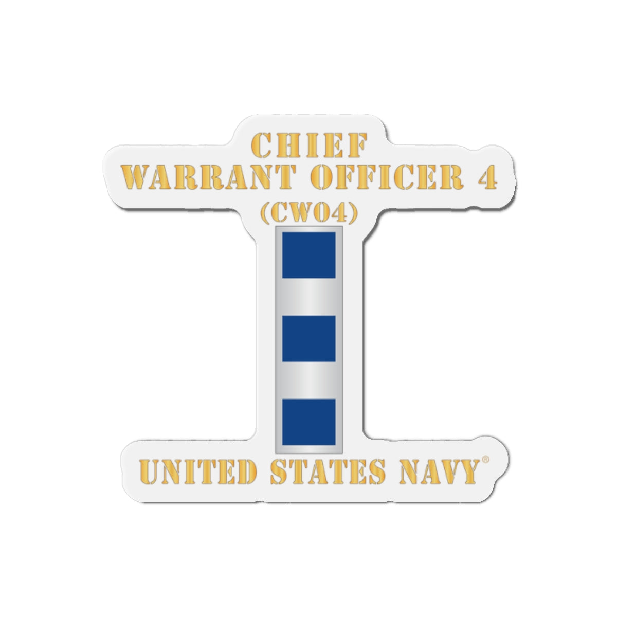 Die-Cut Magnet - Navy - Chief Warrant Officer 4 - CW04