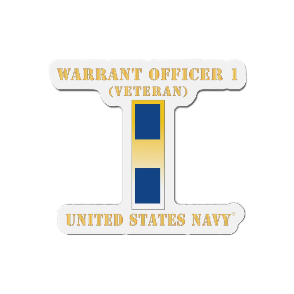 Die-Cut Magnet - Navy - Warrant Officer 1 - Veteran
