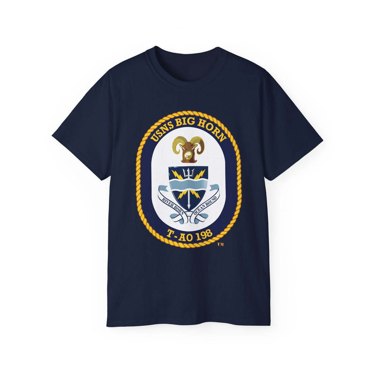 Unisex Ultra Cotton T-Shirt - Navy - USNS Big Horn (T-AO 198) wo txt