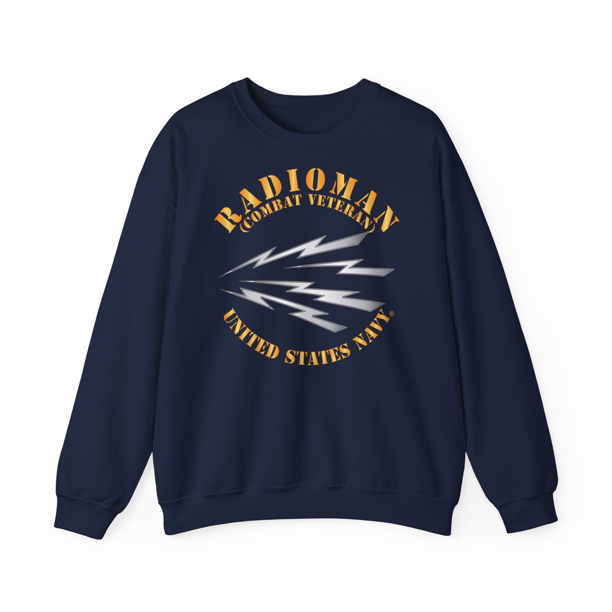 Unisex Heavy Blend™ Crewneck Sweatshirt - Navy - Rate - Radioman (RM) - Combat Veteran