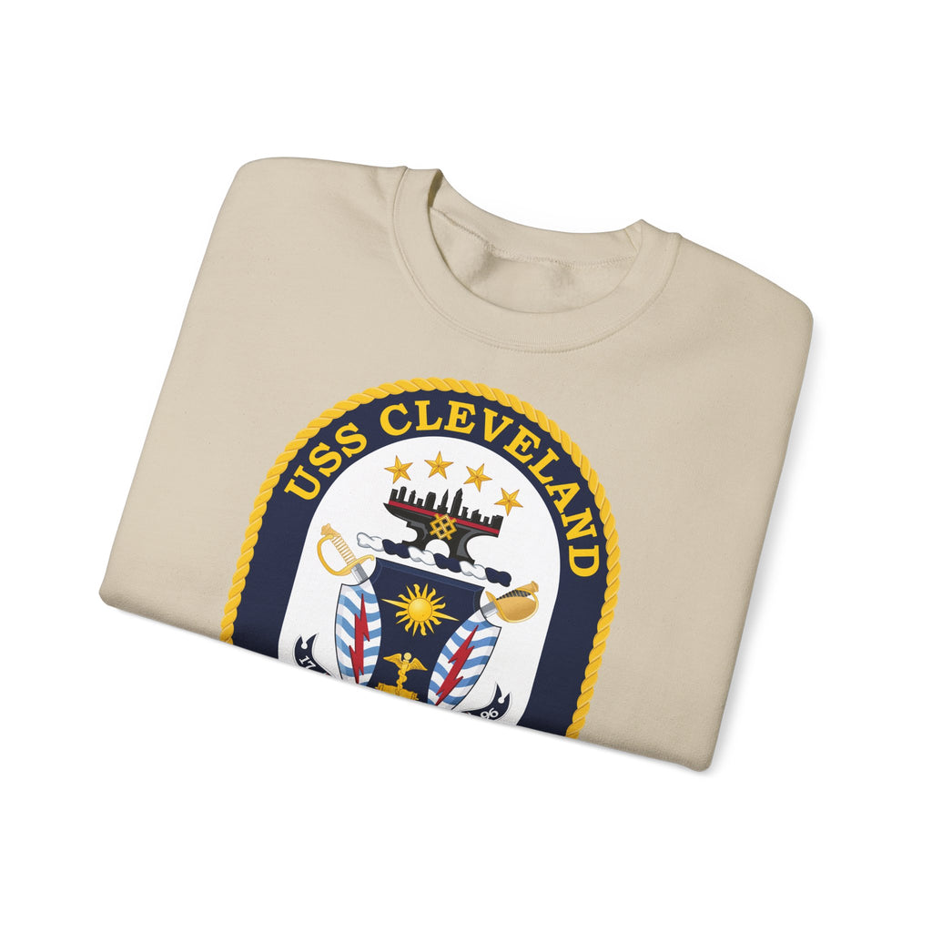 Unisex Heavy Blend™ Crewneck Sweatshirt - Navy - USS Cleveland (LCS-31) wo txt