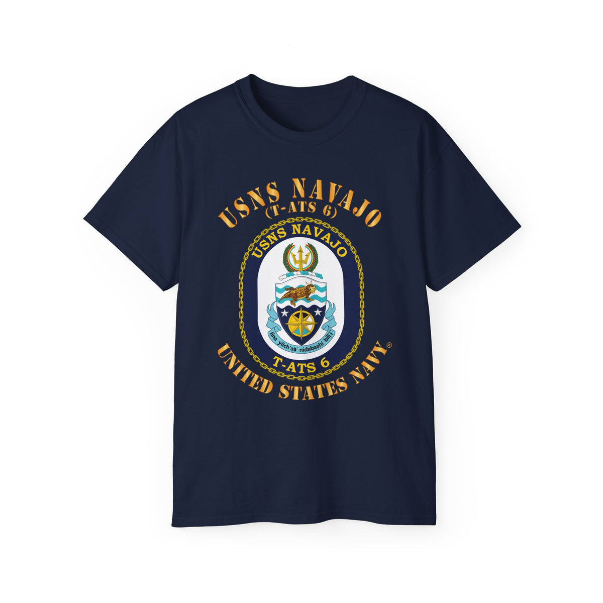 Unisex Ultra Cotton T-Shirt - Navy - USNS Navajo (T-ATS 6)