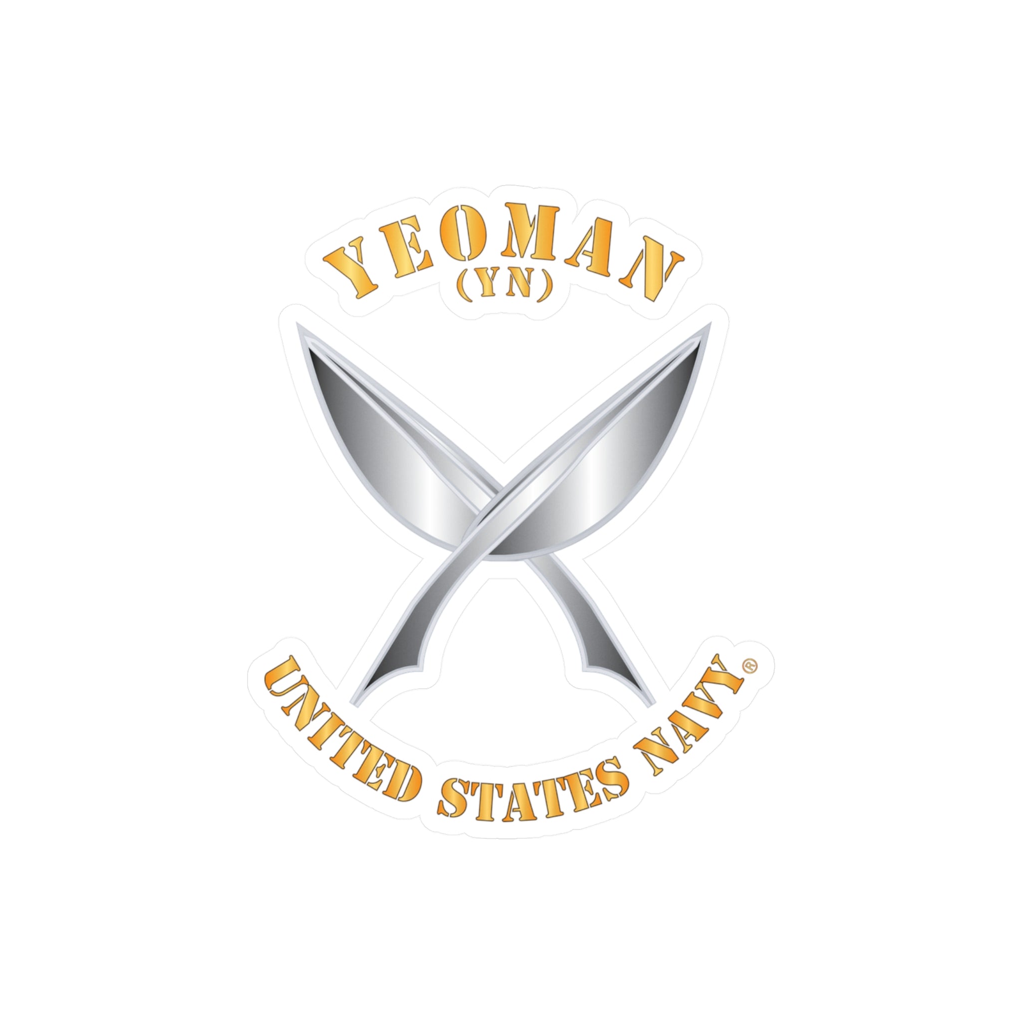 Kiss-Cut Vinyl Decal - Navy - Rate - Yeoman (YN)