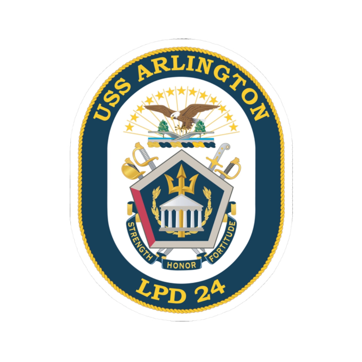 Kiss-Cut Stickers - Navy - USS Arlington (LPD-24) wo txt