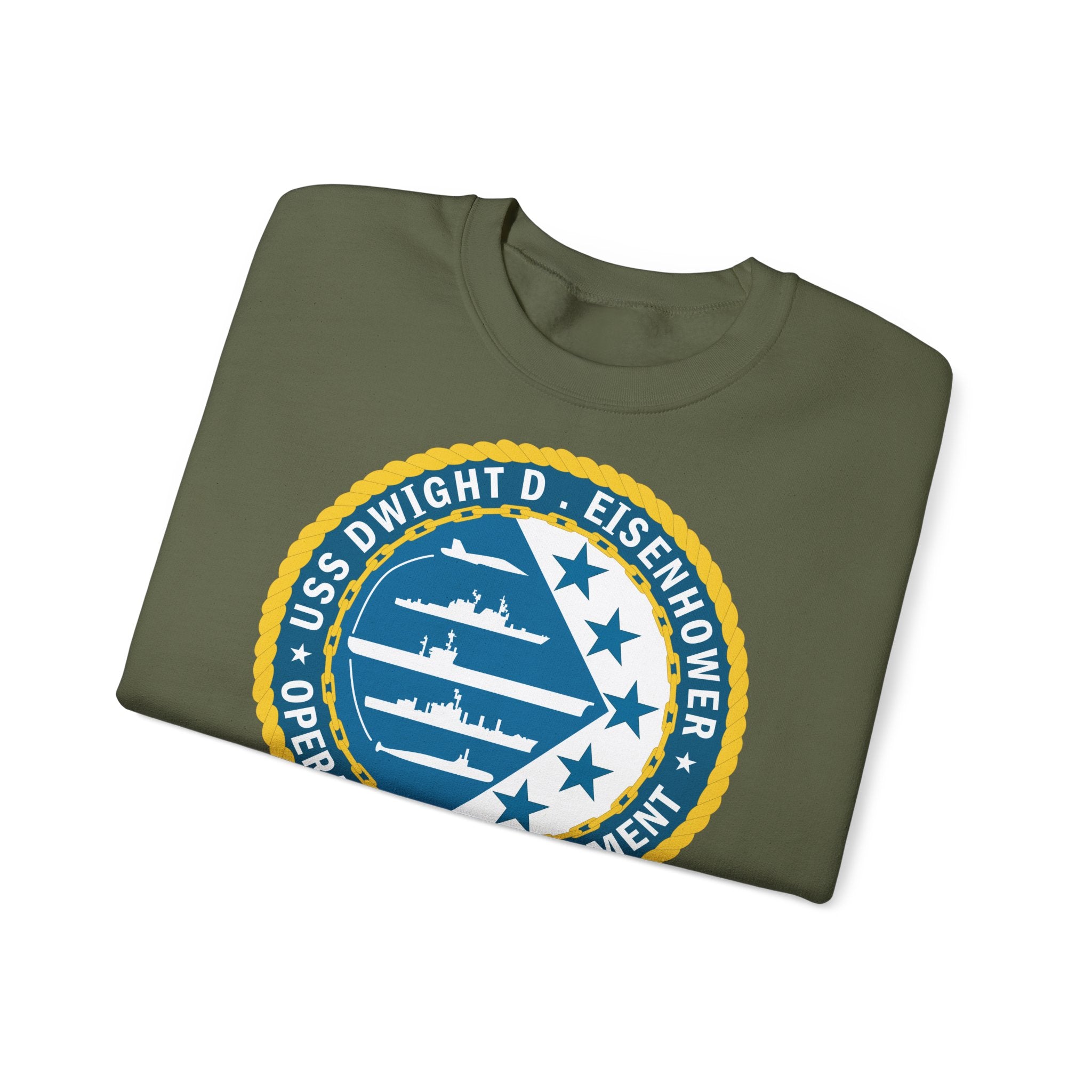 Unisex Heavy Blend™ Crewneck Sweatshirt - Navy - USS Dwight D. Eisenhower (CVN-69) - Operations Department wo txt