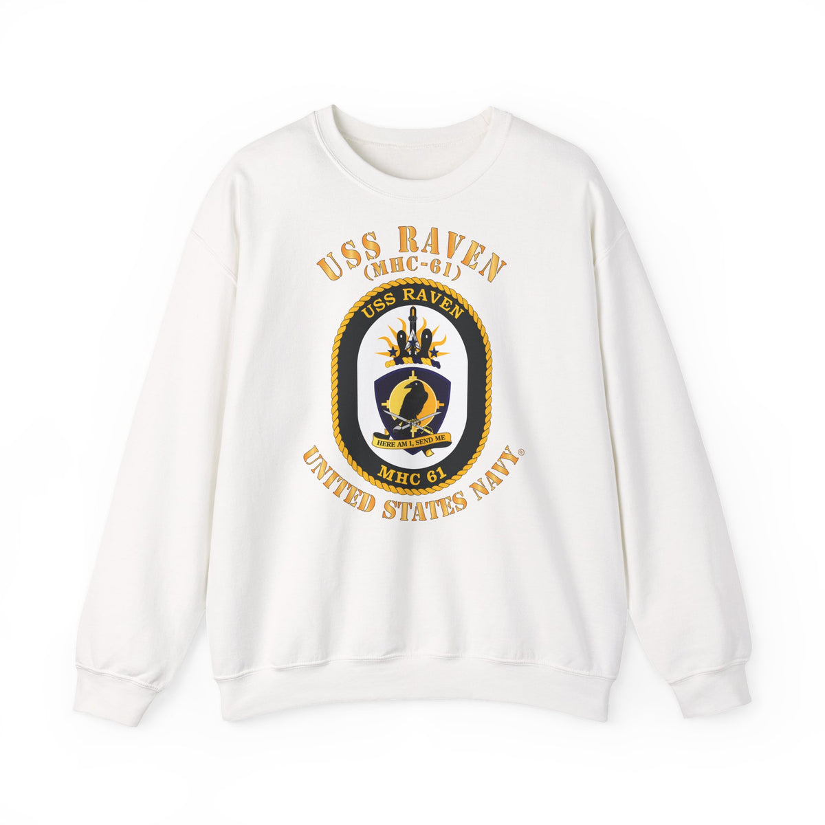 Unisex Heavy Blend™ Crewneck Sweatshirt - Navy - USS Raven (MHC-61)