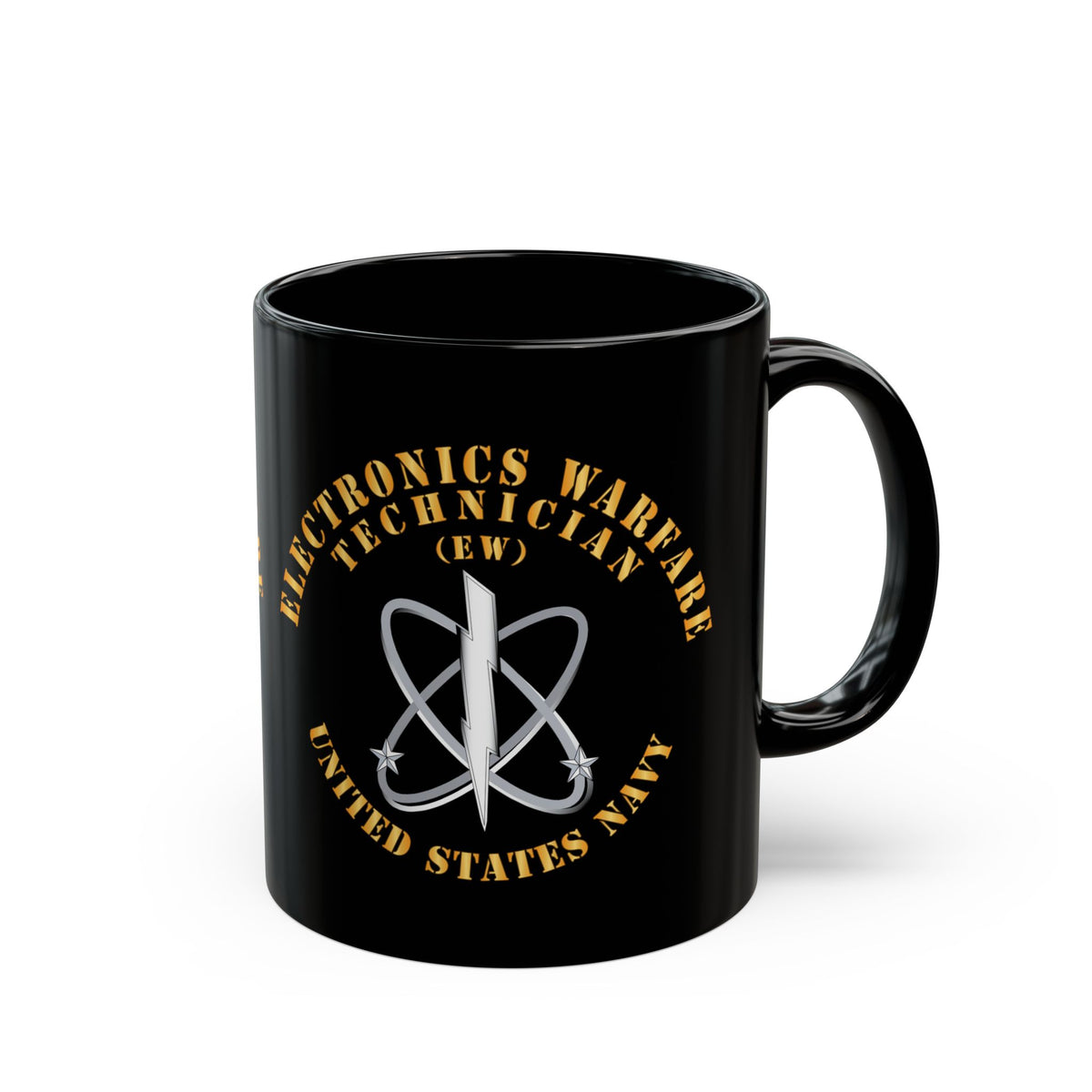 Black Mug (11oz, 15oz) - Navy - Rate - Electronic Warfare Technician (EW) - 3D - Enhanced