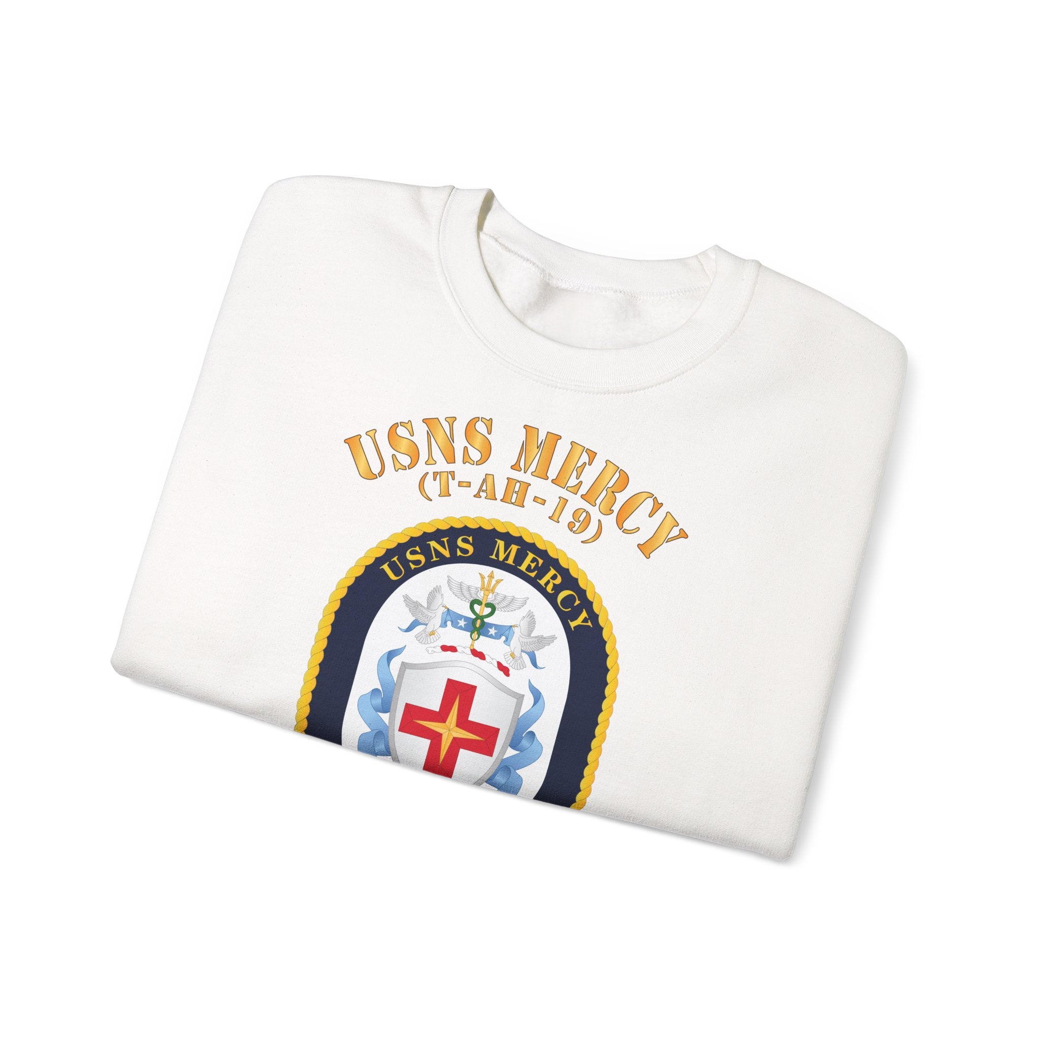 Unisex Heavy Blend™ Crewneck Sweatshirt - Navy - USNS Mercy (T-AH-19)