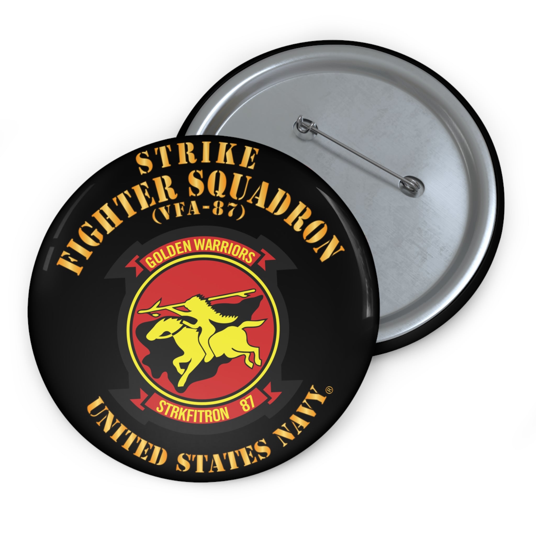 Custom Pin Button - Navy - Strike Fighter Squadron 87 (VFA-87)