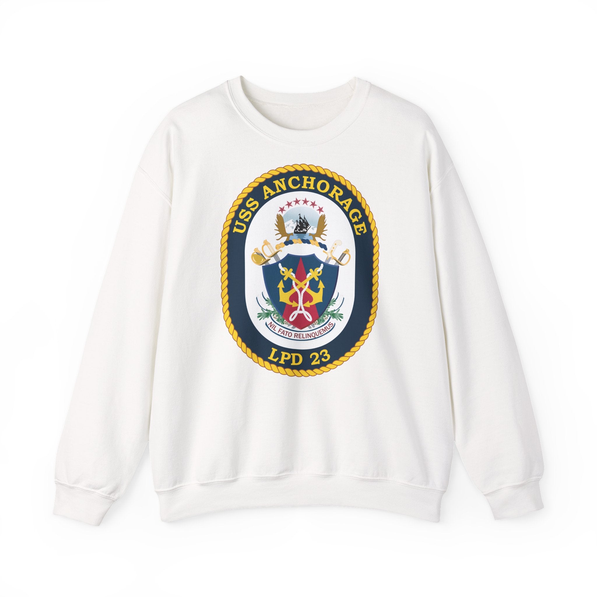 Unisex Heavy Blend™ Crewneck Sweatshirt - Navy - USS Anchorage (LPD-23) wo txt