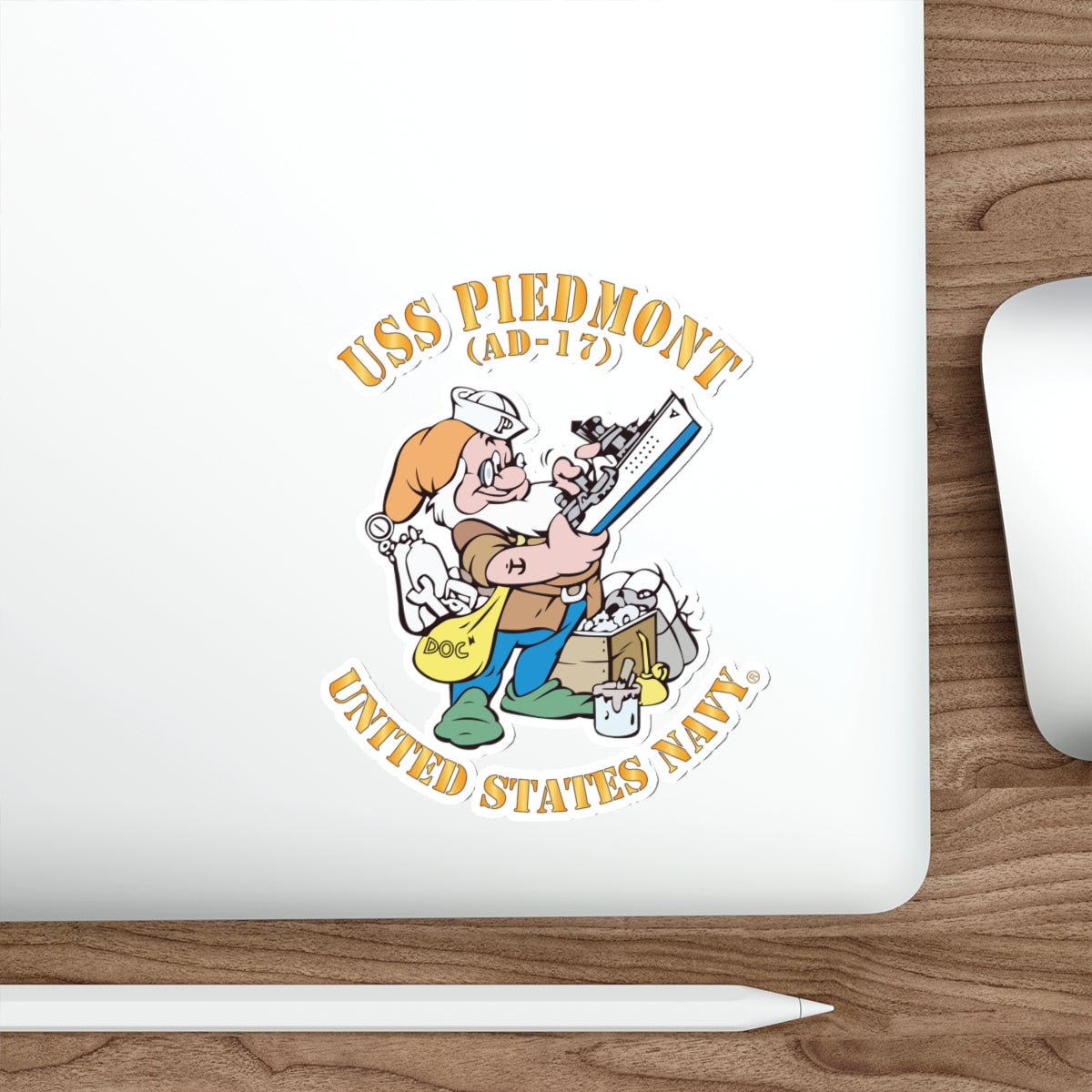 Die-Cut Vinyl Sticker - Navy - USS Piedmont (AD-17)