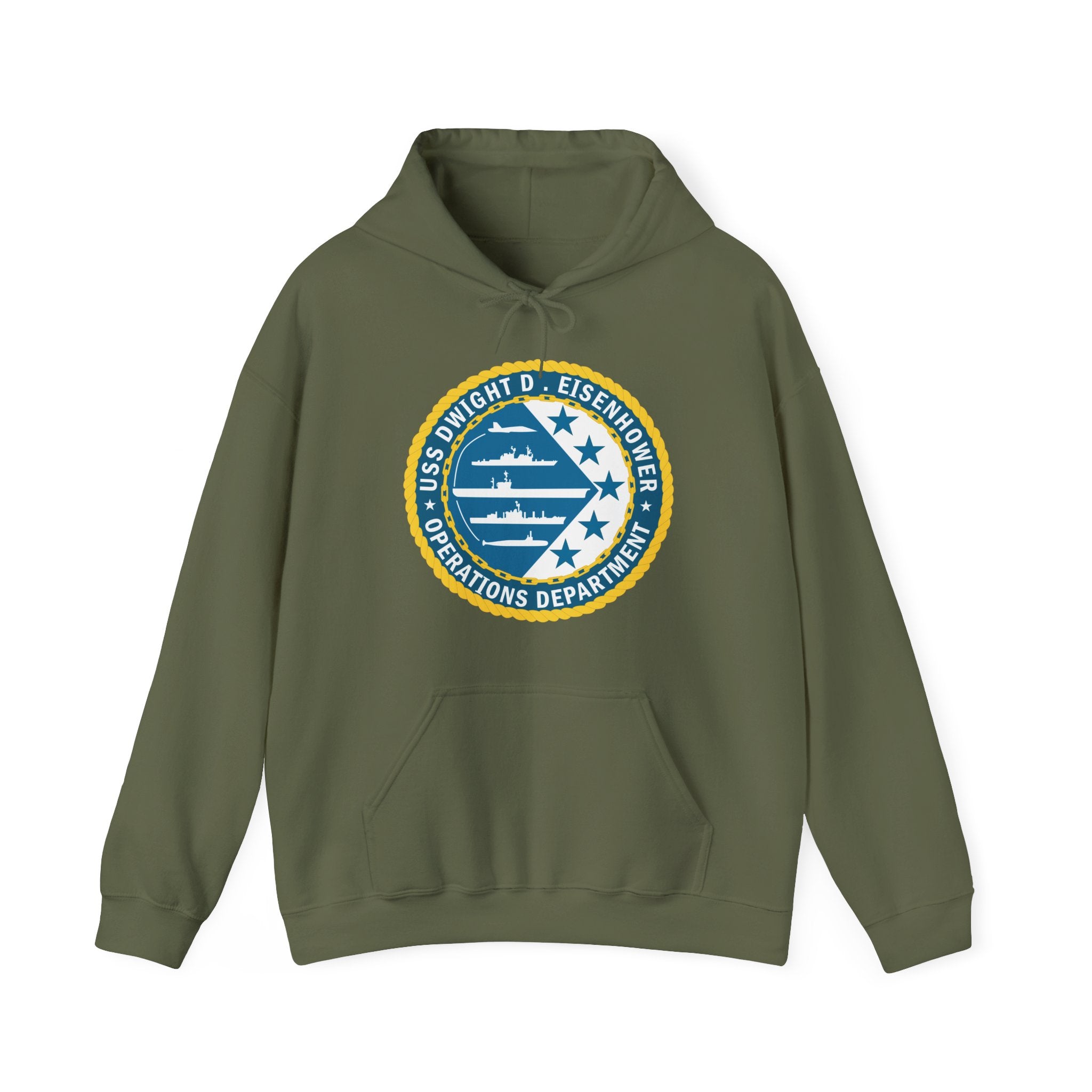Unisex Heavy Blend™ Hoodies - Navy - USS Dwight D. Eisenhower (CVN-69) - Operations Department wo txt