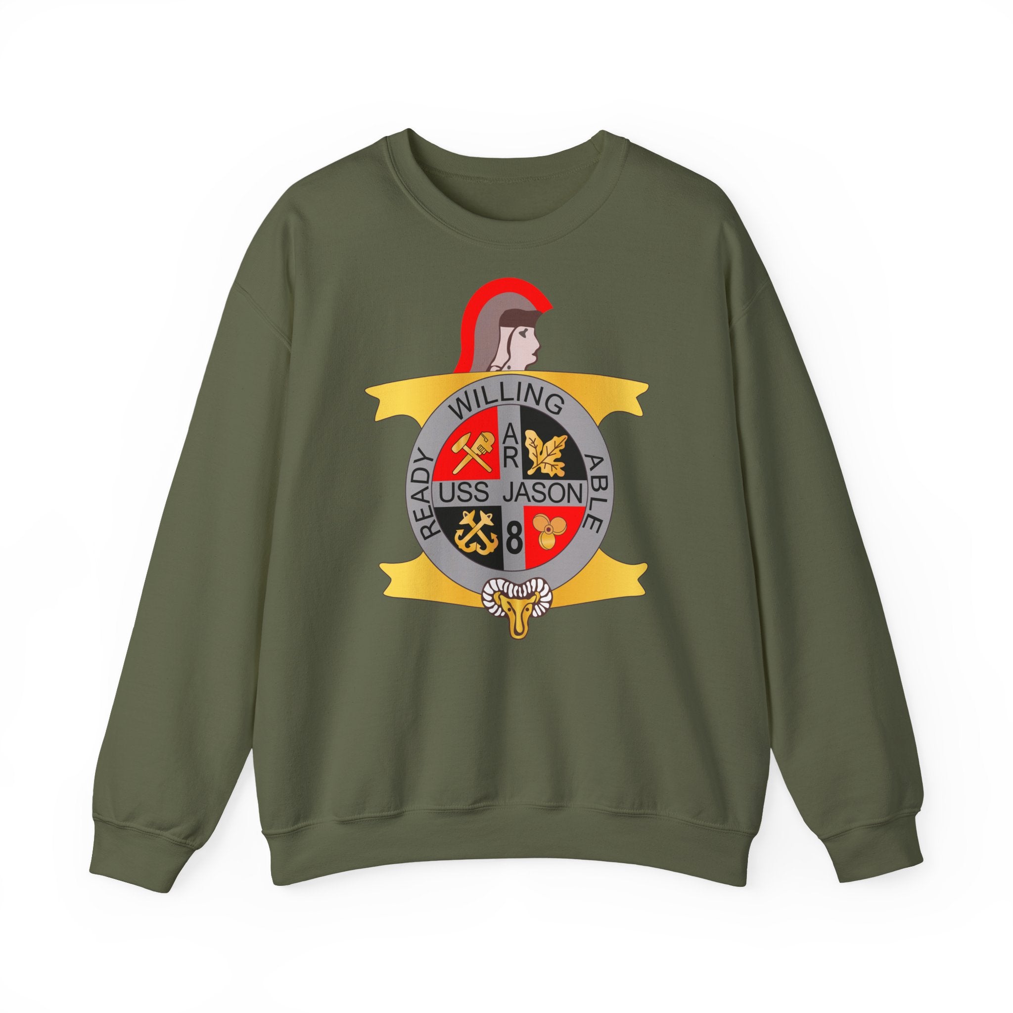 Unisex Heavy Blend™ Crewneck Sweatshirt - Navy - USS Jason (AR-8) wo Txt