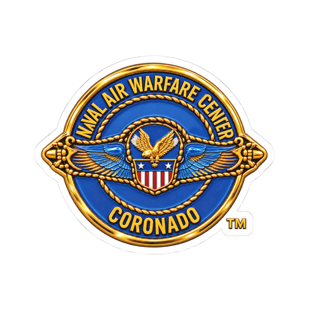Kiss-Cut Stickers - Navy - Naval Air Warfare Center - Coronado - Crest - 3D - Enhanced