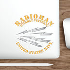 Die-Cut Vinyl Sticker - Navy - Rate - Radioman (RM) - Combat Veteran