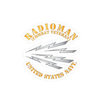 Kiss-Cut Vinyl Decal - Navy - Rate - Radioman (RM) - Combat Veteran