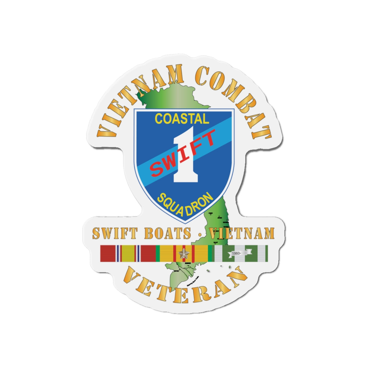 Die-Cut Magnet - Coastal Squadron One (Blue) - SSI -Swift Boats - Vietnam w VN SVC X 300