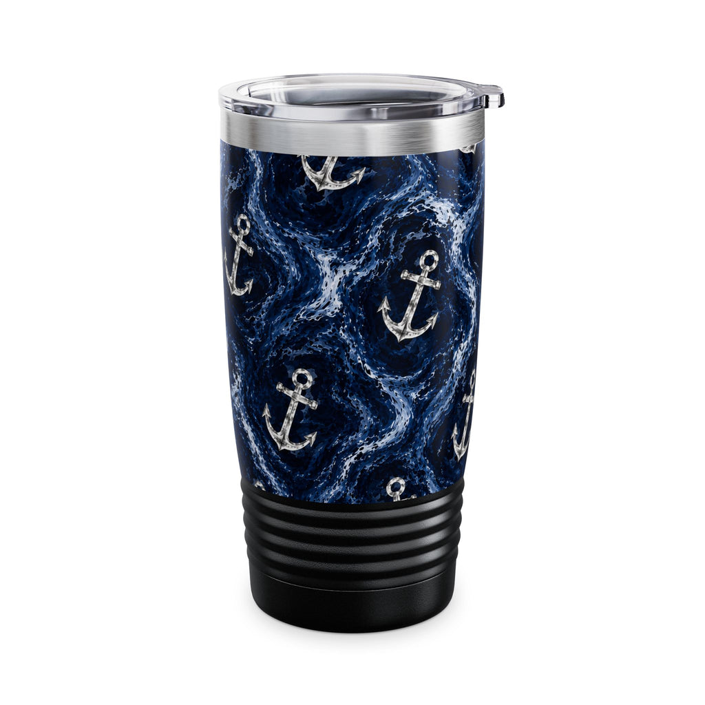 20oz Tumbler - Navy Anchor Wave