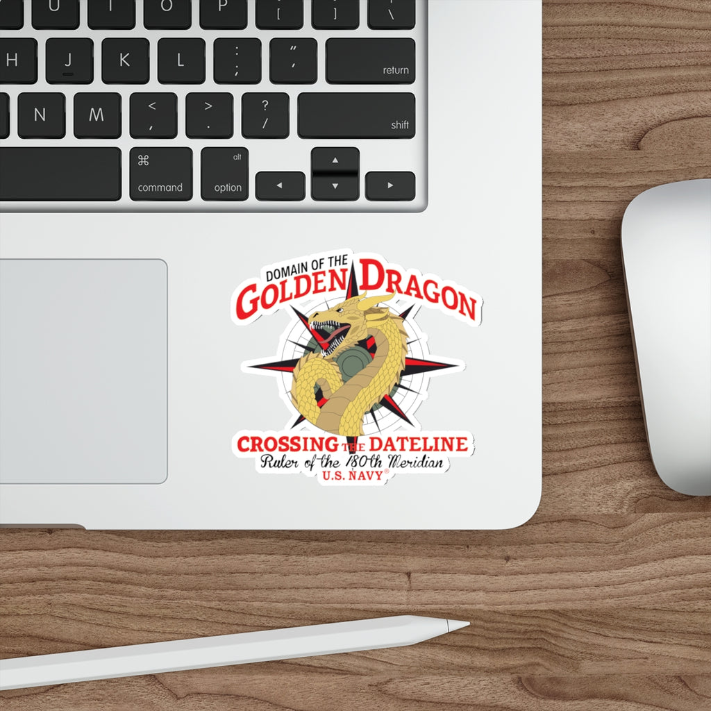 Die-Cut Vinyl Sticker - Navy - Domain of the Golden Dragon wo Txt X 300