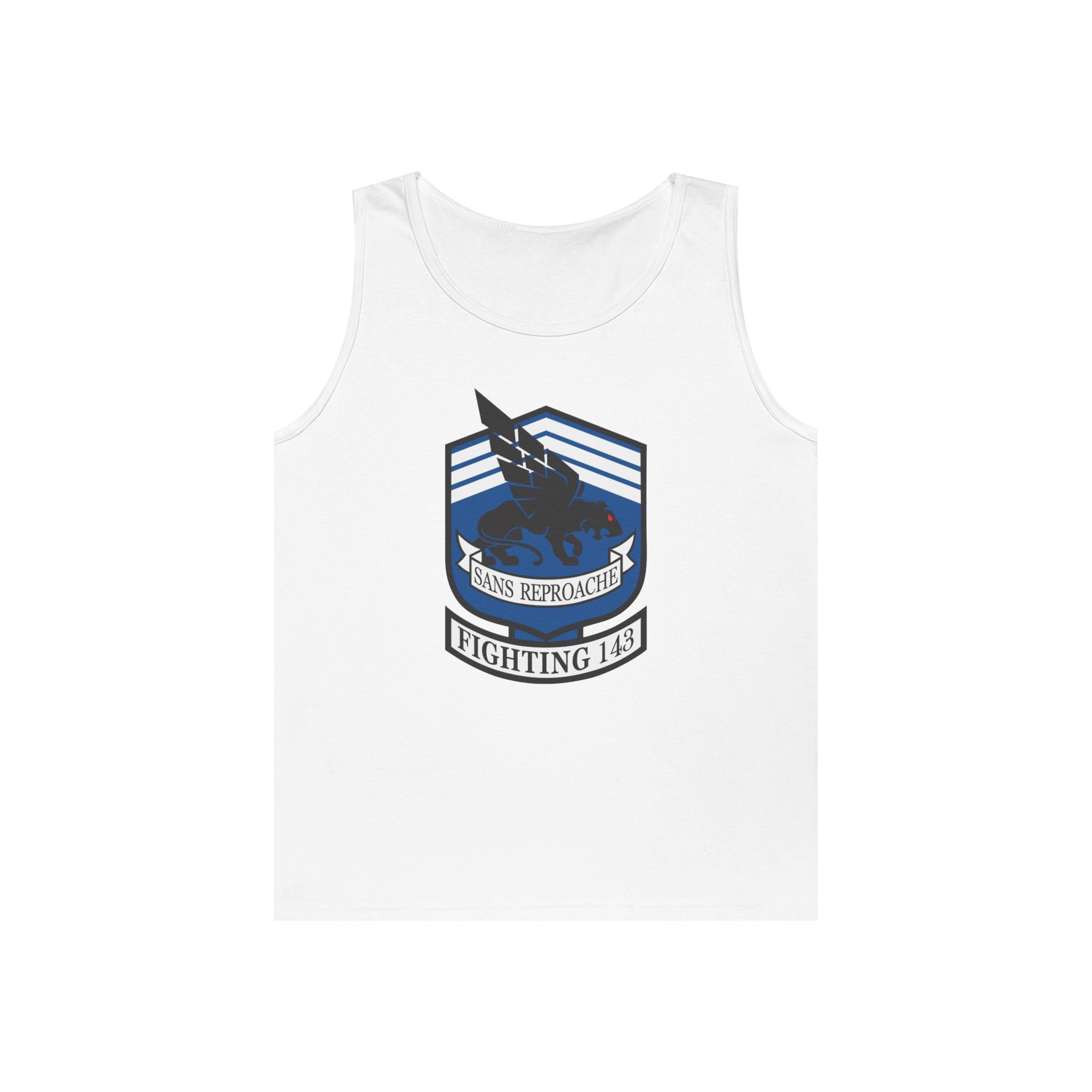 Unisex Heavy Cotton Tank Top - Navy - Strike Fighter Squadron 143 (VFA-143) wo txt