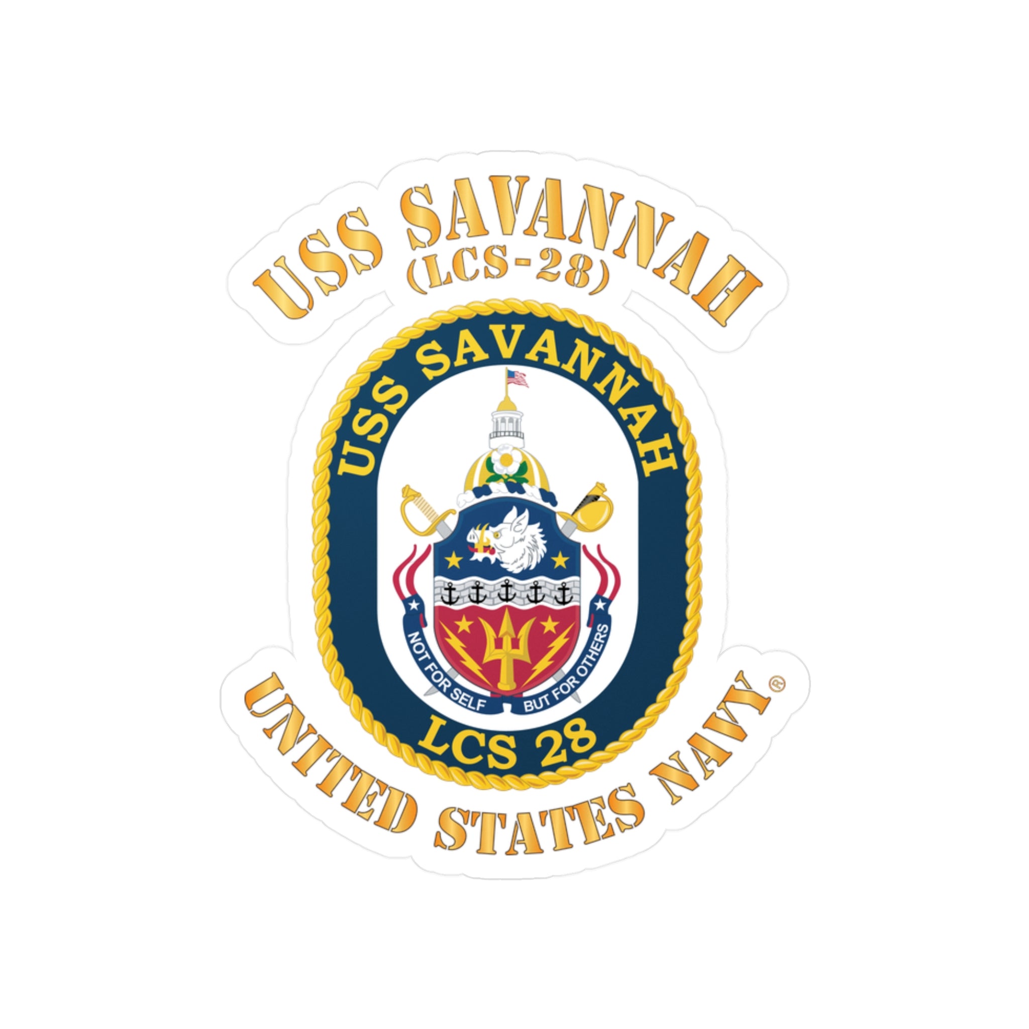 Kiss-Cut Vinyl Decal - Navy - USS Savannah (LCS-28)