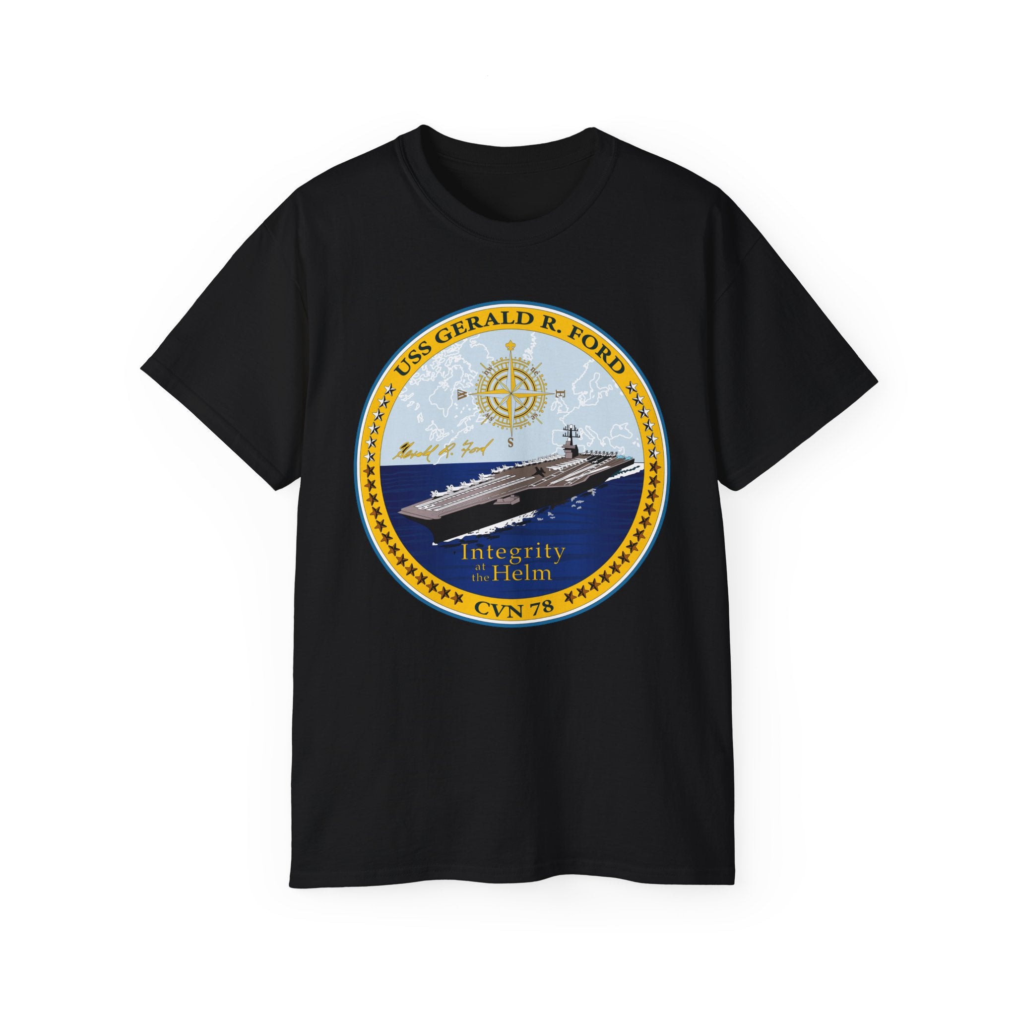 Unisex Ultra Cotton T-Shirt - Navy - USS Gerald R. Ford (CVN-78) wo txt