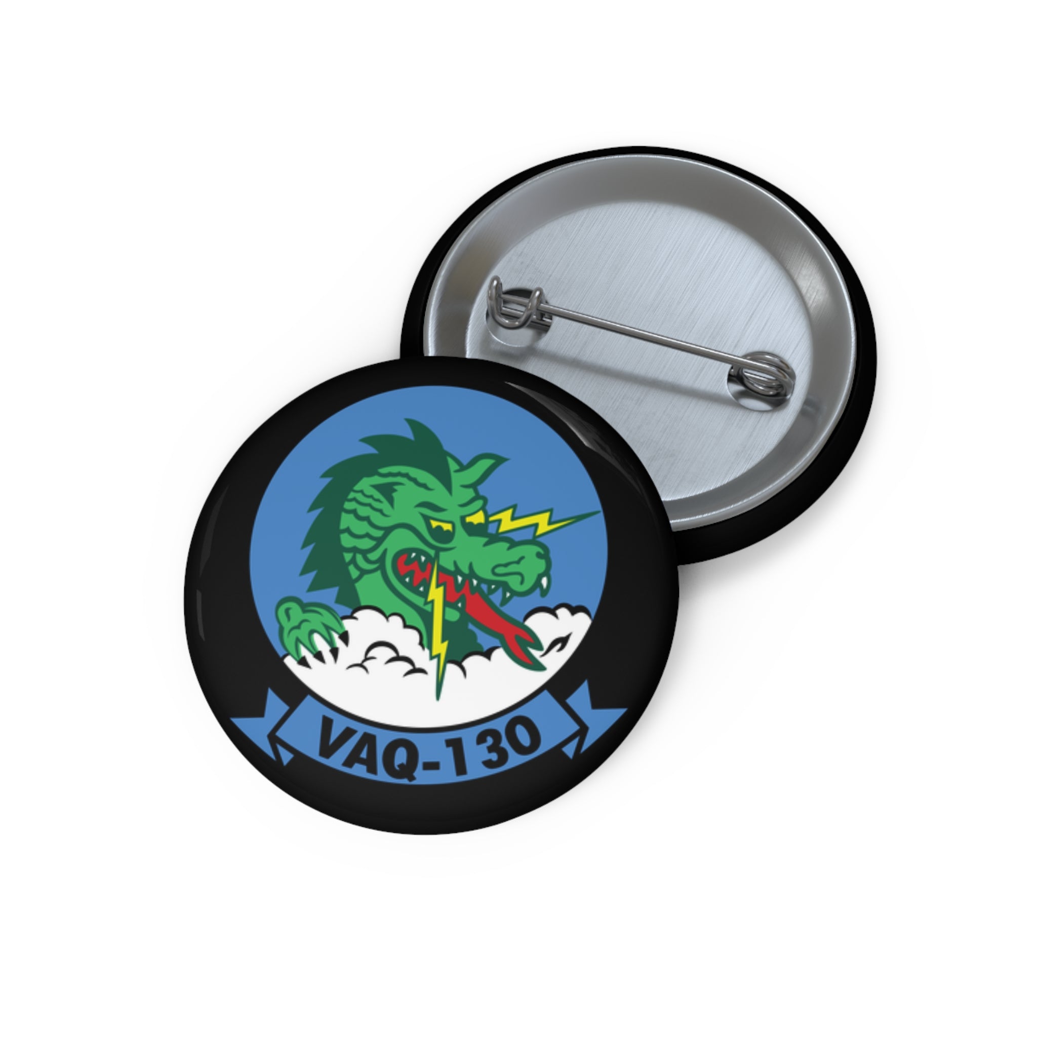 Custom Pin Button - Navy - Electronic Attack Squadron 130 (VAQ-130) wo txt