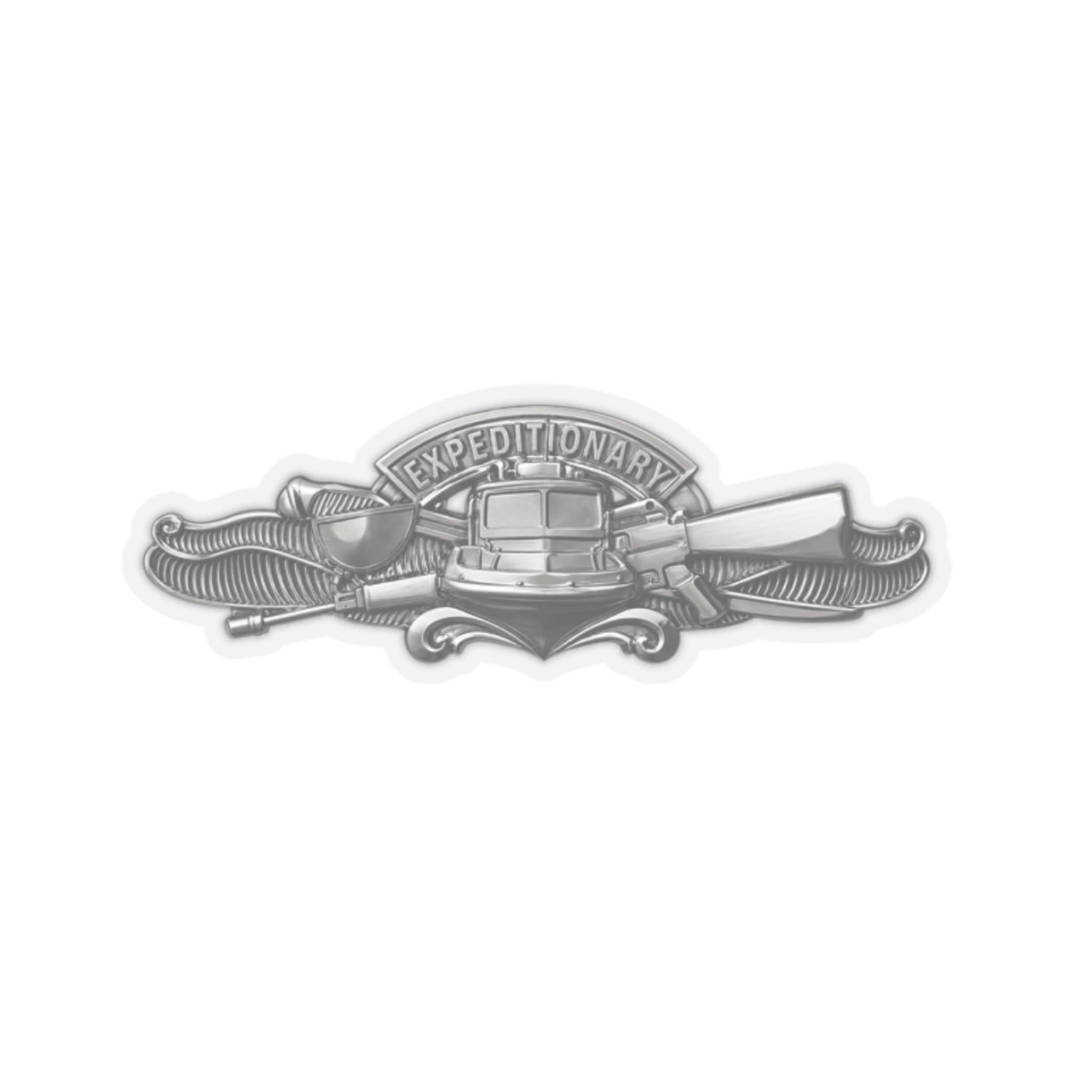Kiss-Cut Stickers - Navy - Badge - Expeditionary Warfare (EXW) wo txt - Officer - 3D - Enhanced