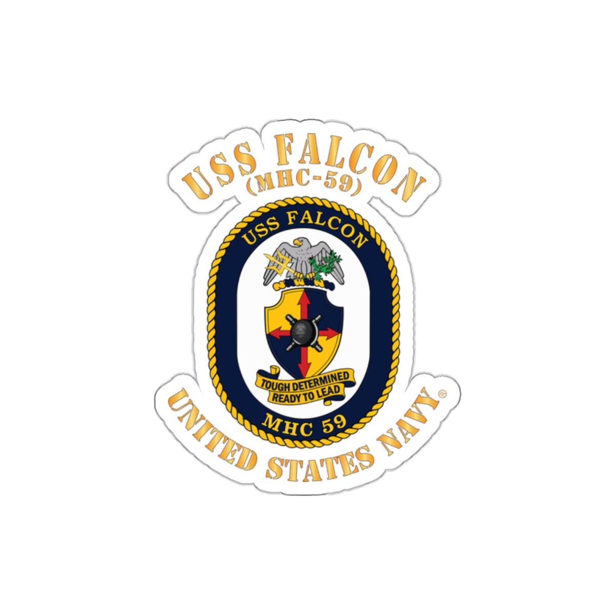 Die-Cut Vinyl Sticker - Navy - USS Falcon (MHC-59)