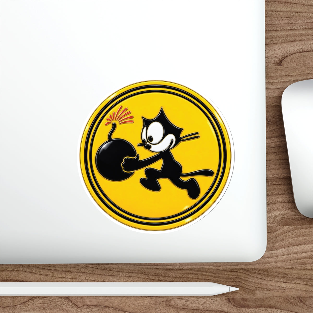 Die-Cut Vinyl Sticker - NAVY - VF - 3 - WWII Felix Insignia - 3D - Enhanced