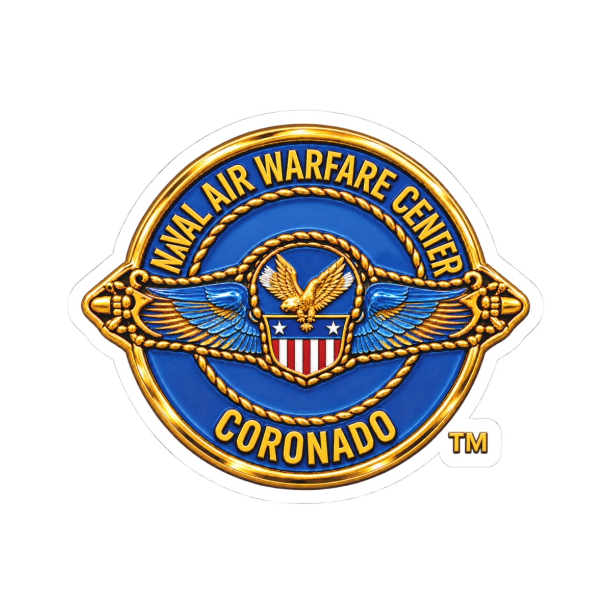 Kiss-Cut Stickers - Navy - Naval Air Warfare Center - Coronado - Crest - 3D - Enhanced
