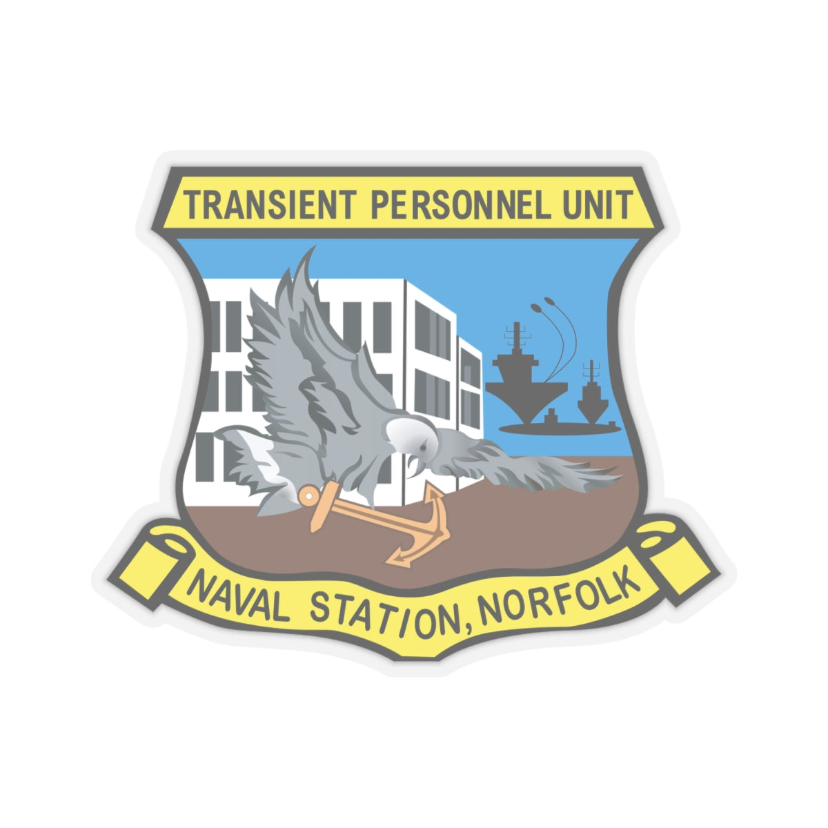 Kiss-Cut Stickers - Navy - Transient Personnel Unit - Naval Station Norfolk wo Txt