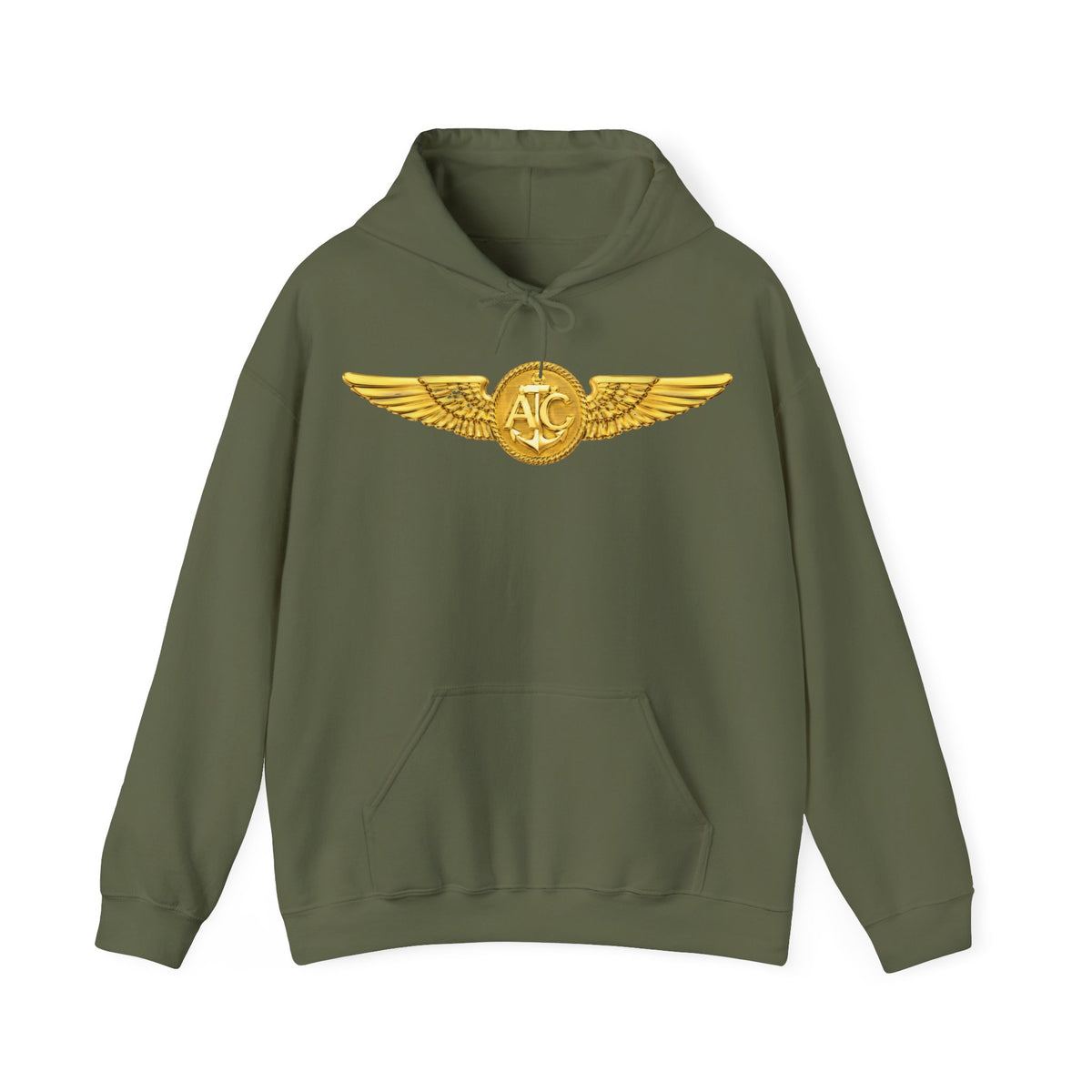 Unisex Heavy Blend™ Hoodies - Navy - Badge - Naval Aircrew Warfare Specialist wo txt - 3D - Enhanced