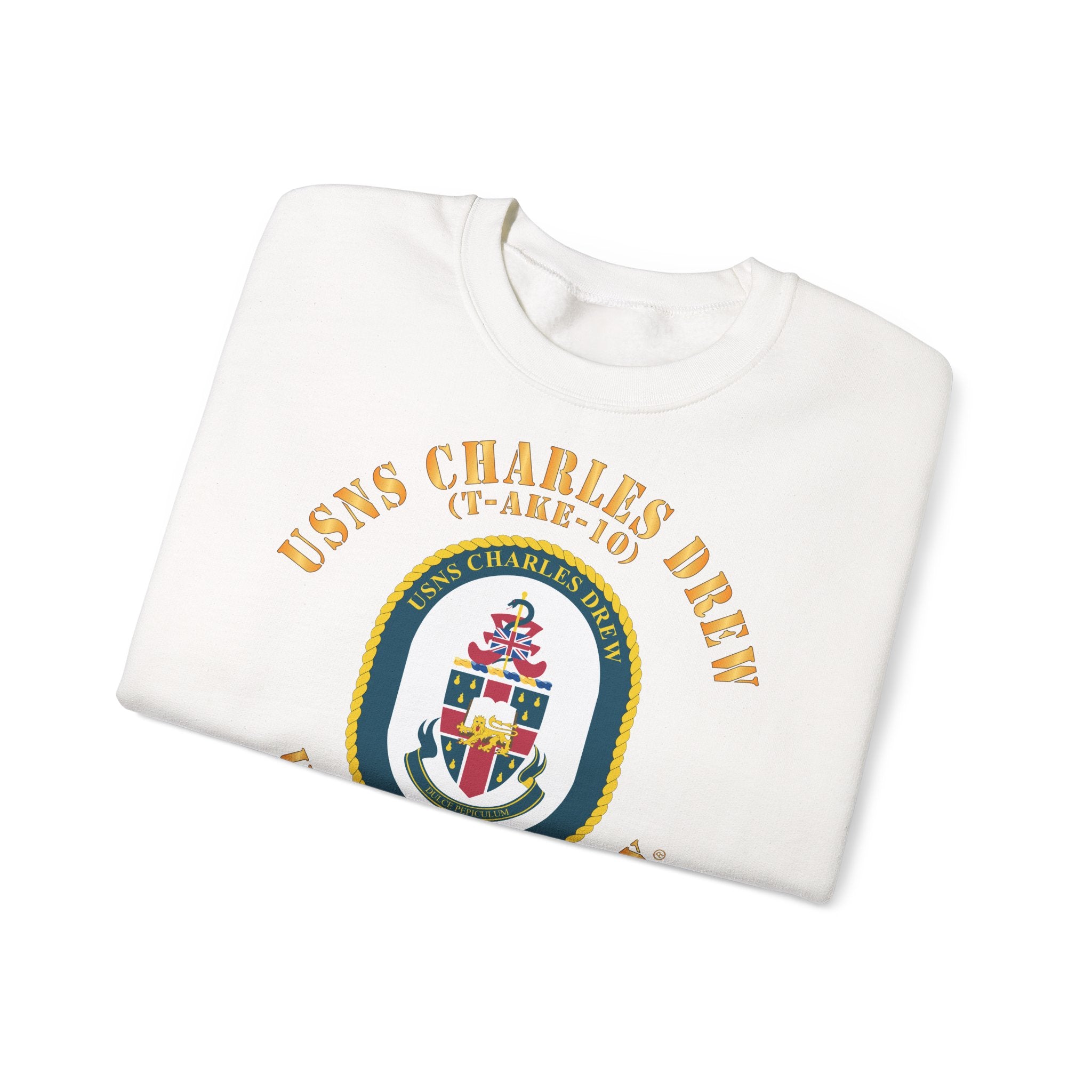 Unisex Heavy Blend™ Crewneck Sweatshirt - Navy - USNS Charles Drew (T-AKE 10)